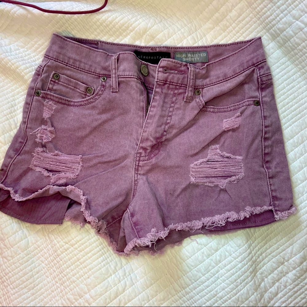 Purple Aeropostale Tethered Jean Shorts